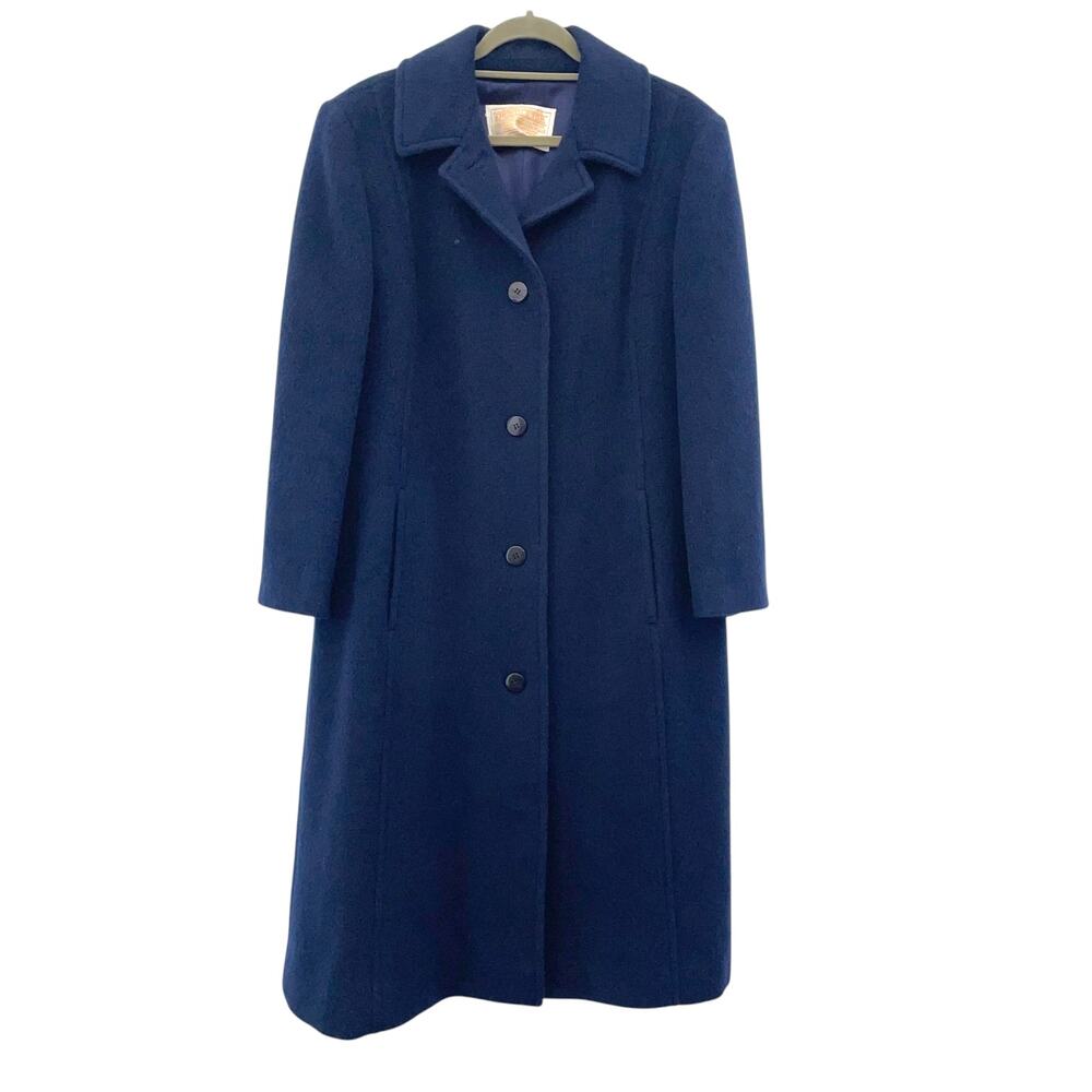 Vintage PENDLETON Blue Wool Princess Coat Long A-Line Tailored Outerwear M L